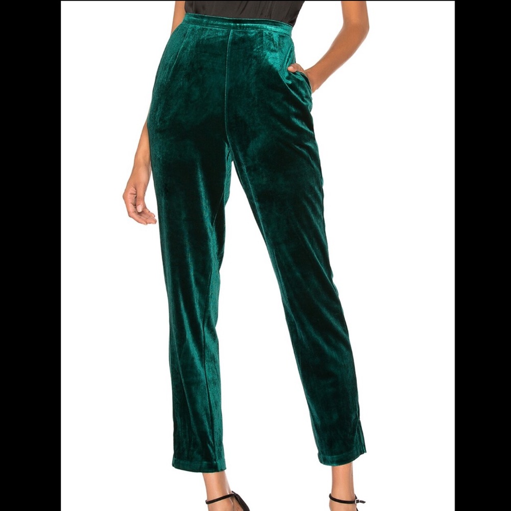 Yumi Kim emerald velvet trousers size XS